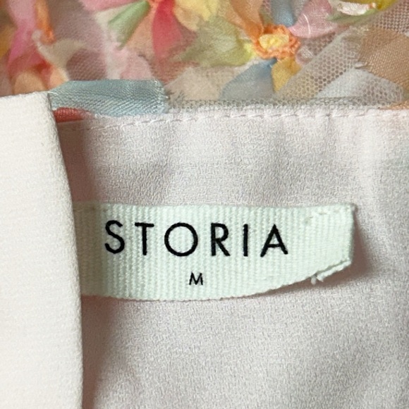 Storia 3D Butterfly Kiss Baby Doll Mesh Sheer Top Pink Rainbow Women's Size M - Picture 10 of 12